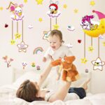 Wallpark Cute Smiling Star Moon Cartoon Rabbit Removable Wall Sticker Decal, Children Kids Baby Home Room Nursery DIY Decorative Adhesive Art Wall Mural size(60x90) xl8073 - Image 3