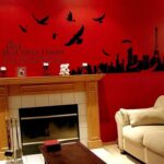 Paris Eiffel Tower living room removable quote vinyl wall decals stickers size 60x90 ay1913 - Image 4