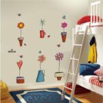 DLX947 Creative Colorful Butterfly Flower Pots Wall Stickers Children's Drawing for Kids Room DIY Removable Kids Bedroom - Image 3