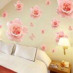 Lifeupmall Wall Decal Pink Rose Lily Daisy Magnolia Flower Romantic Vinyl Sticke Ay889 - Image 2