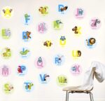 AM6026 ChezMax DIY Animal Alphabet ABC Wall Decals Wall Stickers Removable Educational Letters Mural Decor for Kids Nursery Bedroom Living Room - Image 2