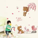 Creative Cartoon Cute Bear Wall Stickers Baby Girl Bedroom Room Jm8355 - Image 2