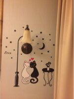 Cat Wall Sticker For Kids Room Lamp and Butterflies Stickers Decor Decals DM570099 - Image 5