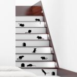 Nuevos dibujos animados pequeño ratón familia agujero escaleras pegatinas de pared esquina escalera decoración calcomanías de pared extraíble DIY vinilo arte Mural - Image 2
