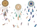 Dream Catcher Wall Decals Colourful Feather Wall Stickers Peel and Stick Removable Art Mural for Bedroom Kids Room Nursery Living Room Office Home Decoration size 60x90  xl8270 - Image 2