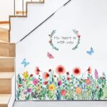 Ht94014 JAAMSO ROYALS Colourful Blooming Flower with Coloured Butterfly Wall Stickers for Living Room Flowers, Floral Wall Stickers, Flower Sticker, Nature Wall Stickers (90 CM X 60 CM) - Image 5