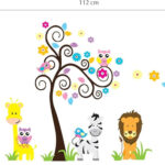 Wall Stickers Family Mural Decal Paper Art Decoration Girafle Tree size 60x90 df5091 - Image 2