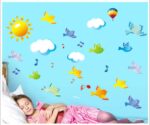 AY7175 Bird in the Sky Wall Stickers Sky Home Decor Scene Birds Sticker for Children Baby Kids AY7175 - Image 2
