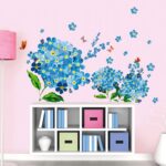 Romantic Blue Flowers Charm Wall Stickers Removable Wall Decals Home Decor PVC Art Mural Baby Boys Girls Kids Bedroom Kitchen Nursery Room Decoration Wall Sticker Posters - Image 4
