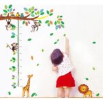 TOYMYTOY Height Measuring Tree Wall Sticker Removable Animal Growth Chart Han0ding Ruler Wall Decal Kids Nursery Wall Sticker  size 60x90 nc037 - Image 7