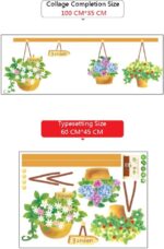 Wall Stickers Corridor Living Room Bedroom Background Wall Decoration Potted Flower Basket Flower Plant size 45x60 ay620 - Image 6