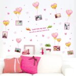XL8249 Wall Sticker,YaBuy Romantic Hearts & Photo Frame Wall Sticker Removable Cute Pink Art Decal Room Decoration Reusable Wallpaper Photo Wall Sticker - Image 5