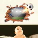 Sk9300 3D Football Broken The Wall Sticker - Image 4
