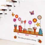 Jm5120 WALLSTICKER COLOR POT BUNGA FLOWER WALL STICKER STIKER - Image 2