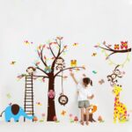 Live Giant Tree Sticker Monkey. Giraffe and Birds ZY1213 - Image 2