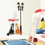 Habitación infantil, dibujos animados, amantes, gatos, amores, paredes, sala, dormitorio, pared TV, decoración, stickers, faroles. size 50x70 ay7077