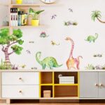 WandSticker4U® - Watercolour wall stickers for children DINOSAURES (126 x 61 cm) I decorative stickers animals tree colourful I wall sticker for children's room baby boy boy nursery decoration  size 60x90  hm92028 - Image 4