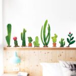 Xh9312 Green Cactus Potted Plant Wall Decal, Nature Tropical Leaf Wall Sticker for Kids, DILIBRA Removable DIY Art Murals Wall Decor for Bedroom Living Room Nursery Bathroom Home Decoration - Image 5