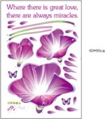 Purple Lily Flowers Butterflies English Letters Wall Sticker House Decal Removable Living Room Wallpaper size 60x90  ay9167 - Image 4