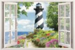 NC5070- 8  Room Bedroom Entrance Window Fake TV Background Wall Stickers - Image 5