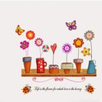 Jm5120 WALLSTICKER COLOR POT BUNGA FLOWER WALL STICKER STIKER - Image 4