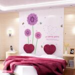 Flower Butterfly Print Adhesive Wall Sticker Decal Wallpaper  size 60x90 ay9127