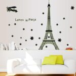 Romantic Paris Eiffel Tower Love In Pairs  Wall Stickers