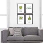 Decorazione Domestica Moderna Natura Morta Adesivo Da Parete Pianta Verde Soggiorno Camera Da Letto Studio Decorazione Murale Camera E Decorazione Della Casa, Murales Per Ufficio size 50x70 sk7089 - Image 3