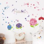 Romantic flower and butterfly design wall stickers, cartoon animals, removable heart-shaped wallpaper, home decor, PVC art mural, for babies size 50x70 xls7201 - Image 6