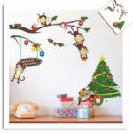 Zy1209 hayabusa TM "Christmas Monkey" kid room Wall sticker Home Decor Hot Selling nursery school Home Decor Art Kids /Nursery Loving Gift - Image 2