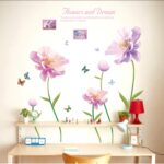 Wall Stickers Murals Photo Frame Flower Wall Stickers Large Pink Flowers Home Decor Bedroom Vinyl DIY Wall Decals Lovely Rooms Decoration - Image 4