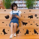 Cartoon Lovely Black Cat Silhouette Wall Sticker Home Decor Kids Room Stairway Corridor Decoration Mural Combination Stickers - Image 5