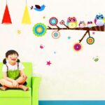 Decals Design 'Lovely Star Owl Family' Wall Sticker (PVC Vinyl, 25 cm x 70 cm), Multicolour - Image 2