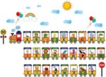Wall Stickers English Letters Train Kindergarten Classroom Cartoon Sofa Background Wall Children's Room Decoration sk9178 - Image 3