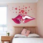 DM570065 Wall Stickers for Living Room Wall Stickers Wholesale Romantic Kiss Love Decorative Wall Stickers for Bedroom Bedroom Decor - Image 2