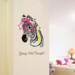 Butterflies Flowers Trees Wall Stickers Cartoon Animals Removable Wall Decals Home Decor Art Mural Baby Boys Girls Kids Bedroom Kitchen Room Decoration Wall Sticker (Beautiful Zebra) - Image 2