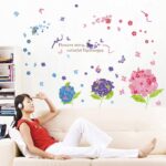 Romantic flower and butterfly design wall stickers, cartoon animals, removable heart-shaped wallpaper, home decor, PVC art mural, for babies size 50x70 xls7201 - Image 3
