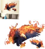 Mikikit Eagle Flame Wall Sticker Removable Mural Decal Eagle Wall Decor for Boys and Girls Bedroom Living Room size 50x70 sk7124 - Image 5