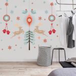 Merry Christmas Bird Deer Wall Sticker Home Decal Removable PVC Murals Wallpaper Girls Boys Kids Baby Nursery Bedroom Living Room Bathroom Kitchen Window Playroom Decor - Image 3