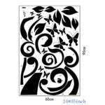 Black Leaves Flower Vine Butterflies Wall Decal Home Sticker ouse DecoratHion WallPaper Removable Living Dinning Room Bedroom Kitchen Art Picture Murals DIY Stick Girls Boys kids Nursery Baby Playroom Decoration - Image 6