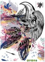 1pc Crow Raven Bird Bohemian Boho Chic Gypsy Spirit Arrow Feathers PVC Wall Sticker Decal Nursery Kids Bedroom Vinyl Adhesive Home Decor size 50x70 sk7085 - Image 3