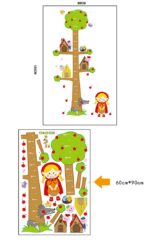 Abc 1038 Kid's Little Red Riding Hood and Tree Height Chart Wall Stickers - Image 6