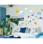 Sky Birds Sun Balloon Cloud Cartoon Wall Sticker For Bedroom Kid Sroom Kindergarten Room Decoration Poster Ay7265 50Cm*70Cm - Image 4