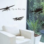 Wall Park Black Retro Aeroplane Removable Wall Stickers Ay6034 - Image 4
