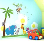 Elephants And Monkey Self  Wall Sticker SK9039 - Image 5