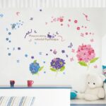 Romantic flower and butterfly design wall stickers, cartoon animals, removable heart-shaped wallpaper, home decor, PVC art mural, for babies size 50x70 xls7201 - Image 4