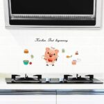 Cartoon Vegetables Fumes Wall Stickers Kitchen High Temperature Self-Adhesive Transparent Oil-Resistant Stickers size 60x90 nc033
