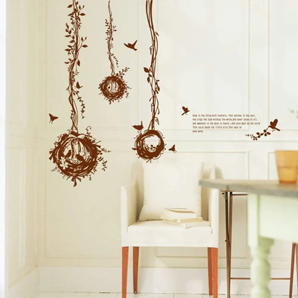 61wWuZtFQoL._AC_SL1000_2048x2048_e0e8d085-bf6d-456b-9d5e-a697b78e52cb BEST OF BEST Bird Nest Tree Vine Wall Stickers size 50x70 ay7026b - Image 1