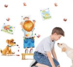 Decorative wall decal, dog and giraffe design for home, removable paper for living room, dining room, bedroom, wall art, DIY for girls, boys, nursery size 50x70 sk7007 - Image 5