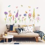 Tree Flowers Leaves Wall Stickers Removable Wall Decals Home Decor PVC Art Mural Baby Boys Girls Kids Bedroom Kitchen Room Decoration Wall Sticker (Wonderful Flowers Birds Butterflies Dragonflies) - Image 2